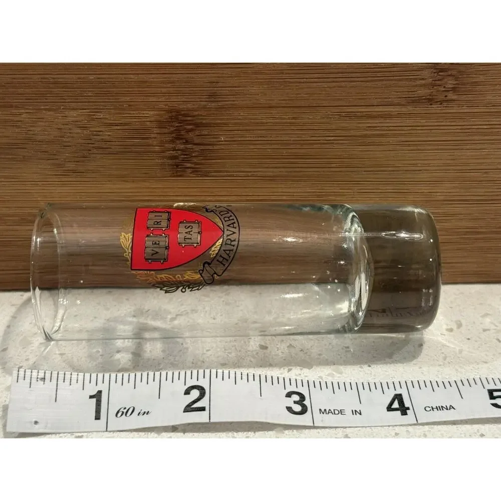 Harvard University Veritas College 2 Ounce‎ Tall Shot Glass Barware USA